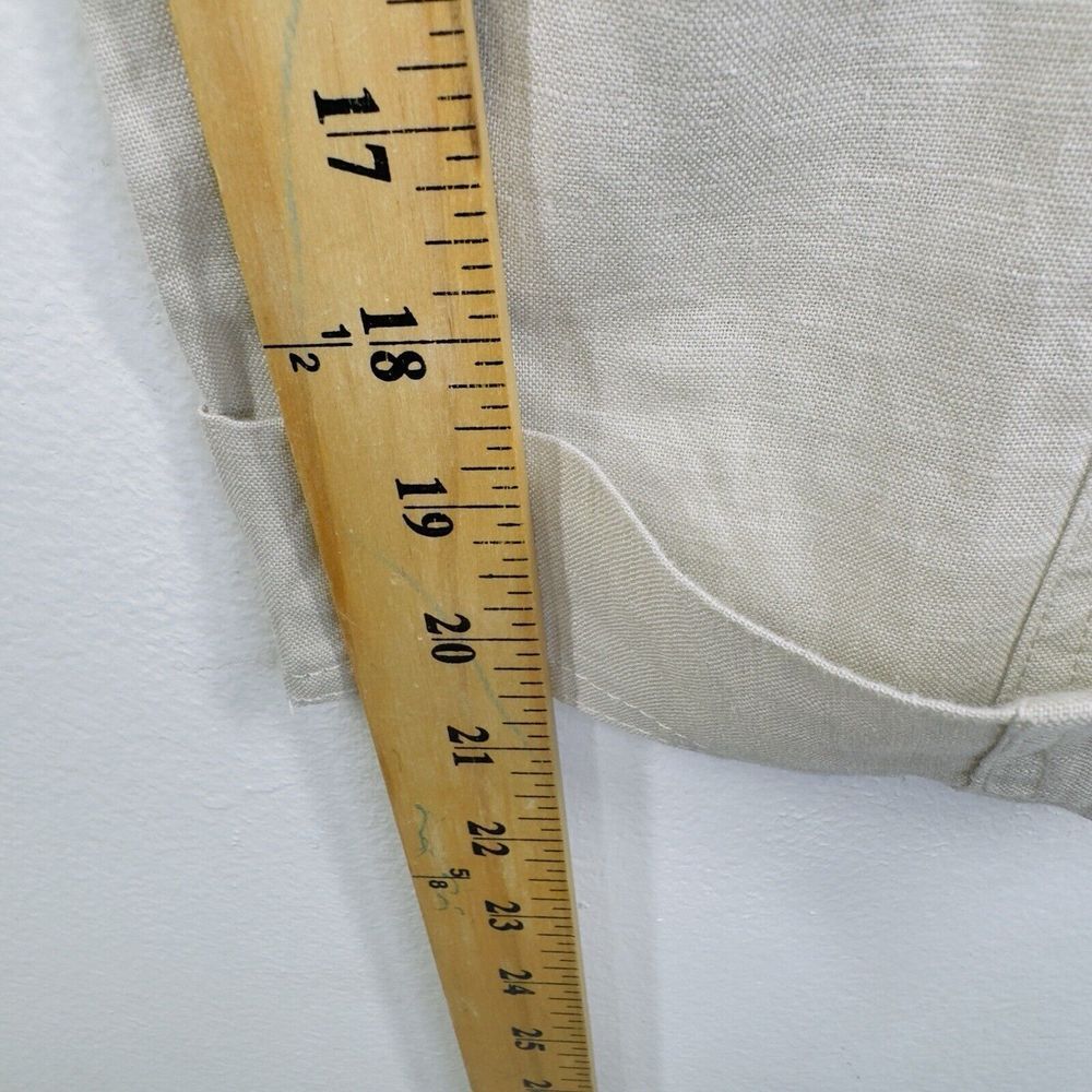 Ellen Tracy 100% Linen Gray Pull On Wide Leg Cropped Capri Pants M NWT - Picture 4 of 8
